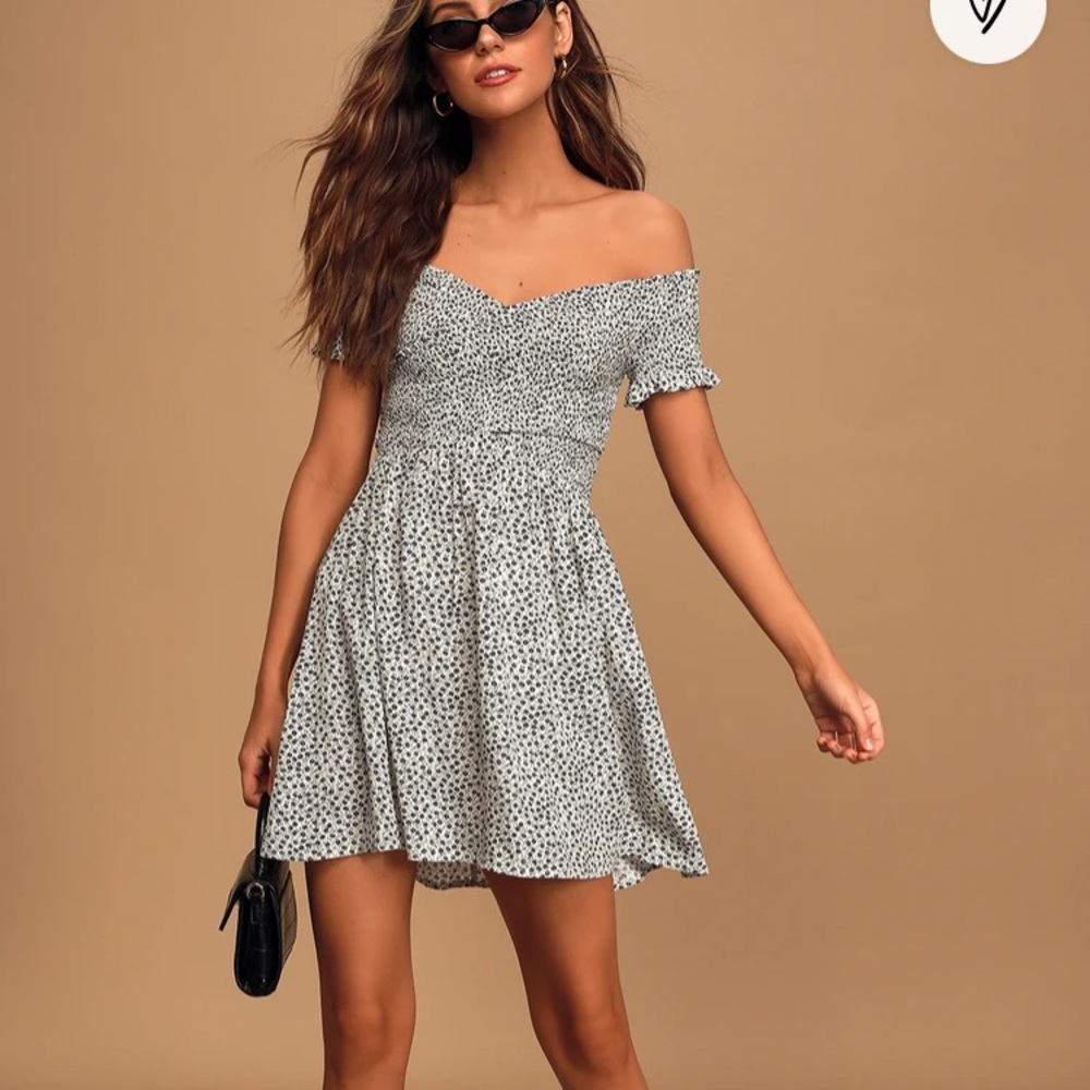 Lulus Flirt It Up Black White Floral Mini Dress